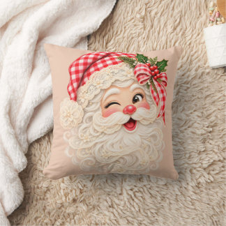 Benutzerdefinierter Retro-Spitzen-Weihnachtsmann,  Kissen