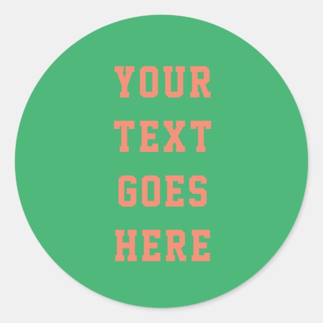 Benutzerdefinierter Retro-Textaufkleber - Bearbeit Runder Aufkleber (Vorderseite)