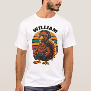 Benutzerdefinierter Retro-Thanksgiving-Truthahn-Ga T-Shirt
