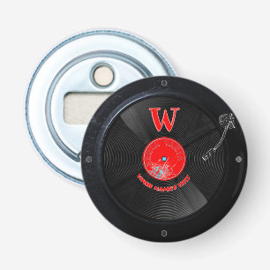 Benutzerdefinierter Retro-Vinyl-Schallplatten-Knop Flaschenöffner