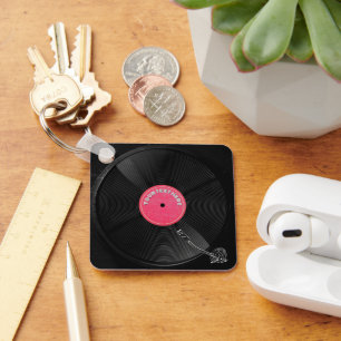 Benutzerdefinierter Retro-Vinyl-Schallplattenspiel Schlüsselanhänger