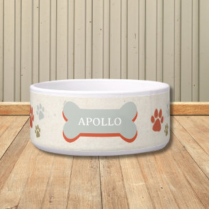 Benutzerdefinierter Retropaw Print und Pet Name Do Napf