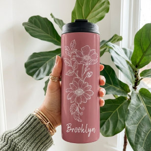 Benutzerdefinierter Rosa Floral Becher Abschlussge