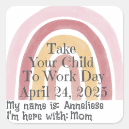 Benutzerdefinierter rosa Regenbogen Nehmen Sie Ihr Quadratischer Aufkleber