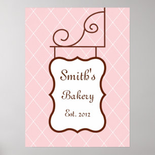 Benutzerdefinierter rosa Shop-Schild-Druck Poster
