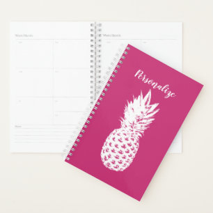 Benutzerdefinierter rosa Spiralplaner mit Ananas-B Planer