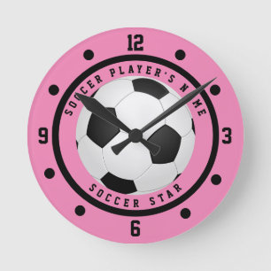 Benutzerdefinierter rosa und schwarzer Mädchen-Fuß Runde Wanduhr