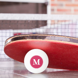 Benutzerdefinierter rosa weißer monogrammierter Ti Tischtennisball
