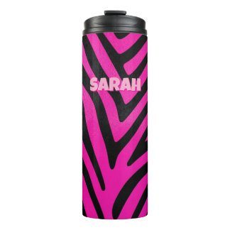 Benutzerdefinierter rosa Zebradruck Thermosbecher