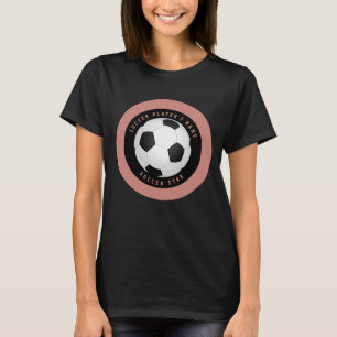 Benutzerdefinierter Rose Gold Pink Mädchen Fußball T-Shirt