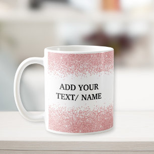 Benutzerdefinierter Roségold-Glitter - Personalisi Kaffeetasse