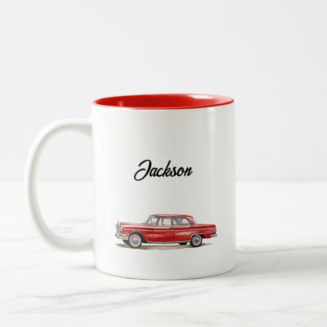 Benutzerdefinierter roter Automug Zweifarbige Tasse (Links)