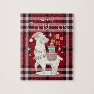 Benutzerdefinierter roter Buffalo-Karo Karo Tartan Puzzle