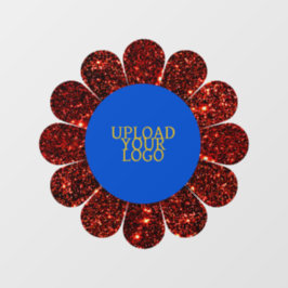 Benutzerdefinierter Roter Glitzer-Blume Fensteraufkleber