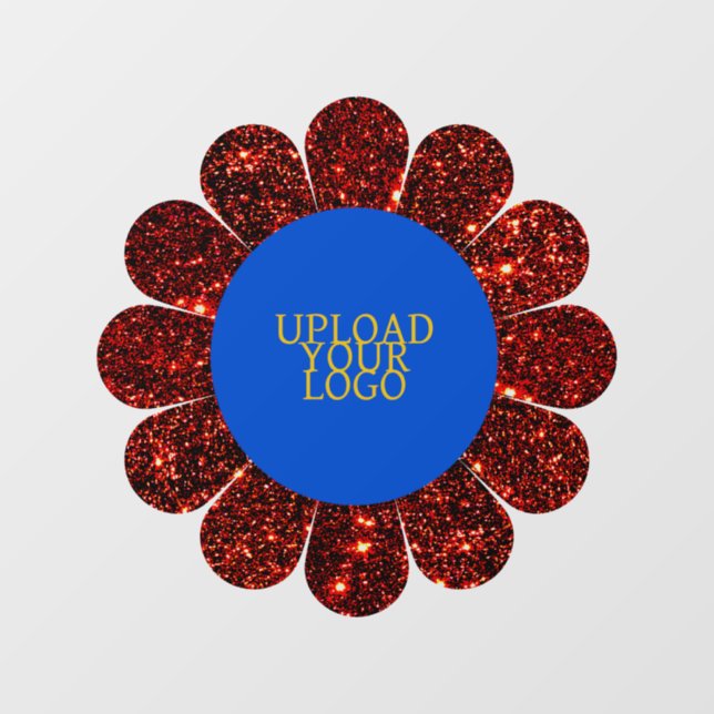 Benutzerdefinierter Roter Glitzer-Blume Fensteraufkleber (Blatt)