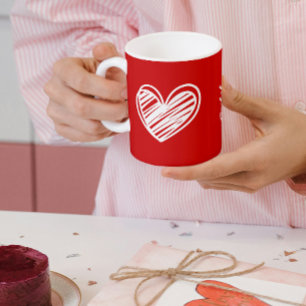 Benutzerdefinierter roter Herz-Tasse – Geschenk fü Kaffeetasse