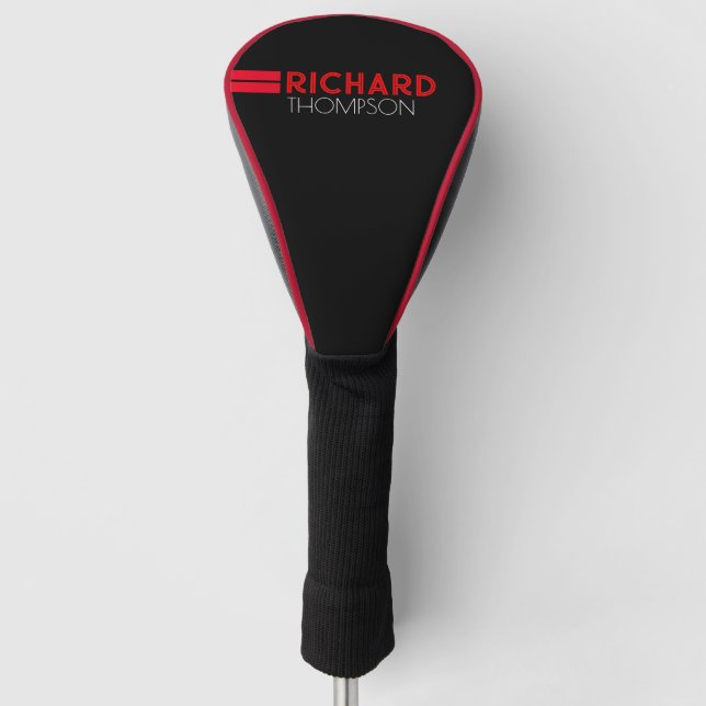 Benutzerdefinierter roter Name Golf Headcover (Vorderseite)