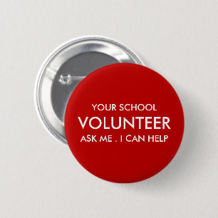 Benutzerdefinierter roter Schulfreiwilliger Button