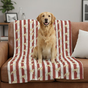 Benutzerdefinierter roter Streifen Golden Retrieve Fleecedecke