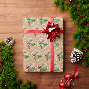 Benutzerdefinierter roter weißer Candy Cane grüner Geschenkpapier