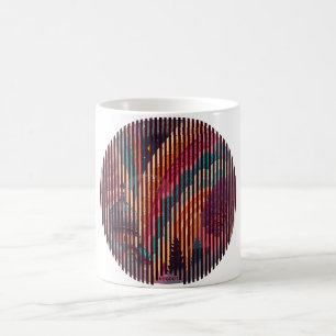 Benutzerdefinierter runder gestreifter Kunstbecher Kaffeetasse