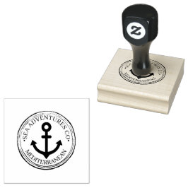 Benutzerdefinierter runder hölzerner Logostempel a Gummistempel