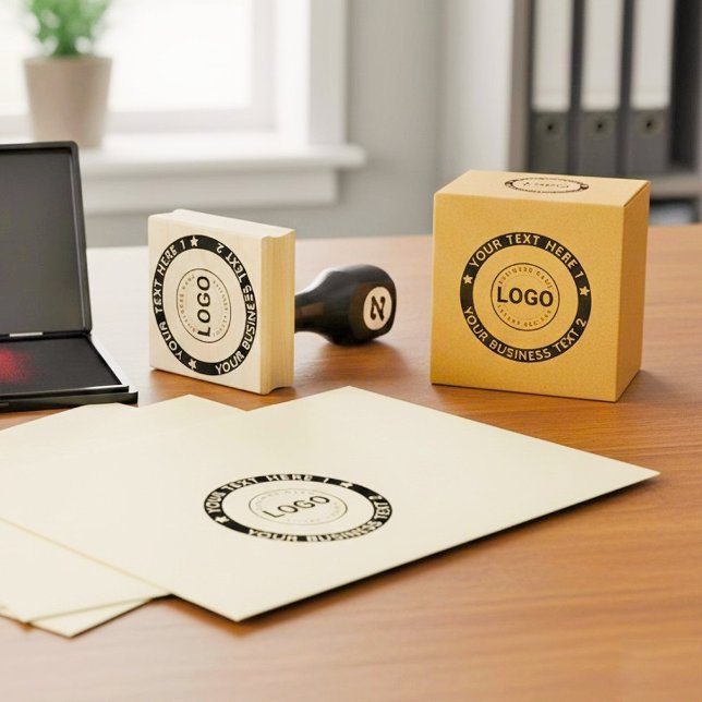 Benutzerdefinierter runder Rahmen handgefertigtes  Gummistempel (Personalized logo rubber stamps)