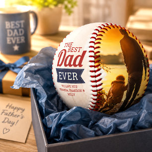 Benutzerdefinierter Rustikaler Best Dad Ever Vater Baseball