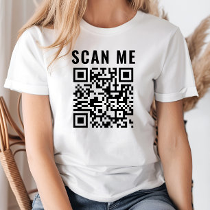 Benutzerdefinierter Scan-QR-Code scannbare Web-Adr T-Shirt