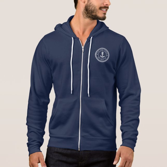 Benutzerdefinierter Schiffsname & Schiffsregistrie Hoodie (Vorderseite)