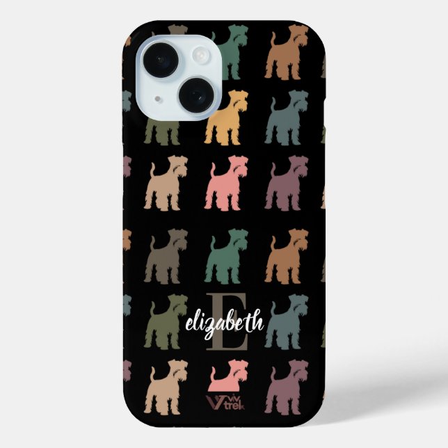 Benutzerdefinierter Schnauzer Retro Name Anfangsbu Case-Mate iPhone Hülle (Rückseite)