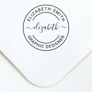 Benutzerdefinierter Schriftname Runde Monogramm Permastempel