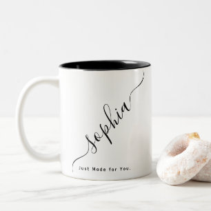 Benutzerdefinierter Schriftzug Name Zweifarbige Tasse