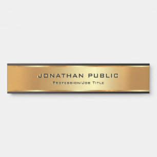 Benutzerdefinierter Schwarz/Gold-Text Elegante Mod Türschild