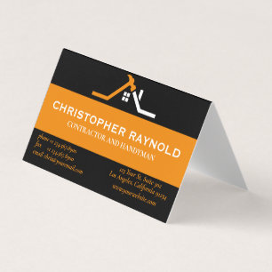 Benutzerdefinierter Schwarz-Orange-Zuhause-Gebäude Visitenkarten