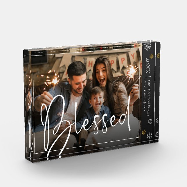 Benutzerdefinierter Schwarz-Weiß-Foto Fotoblock (Links)