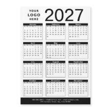 Benutzerdefinierter Schwarz-Weiß-Kalender 2027 & F
