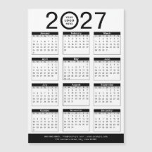 Benutzerdefinierter Schwarz-Weiß-Kalender 2027 & F