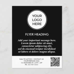 Benutzerdefinierter schwarzer Logo-QR-Code Busines Flyer