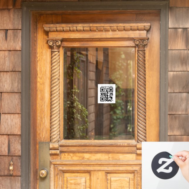 Benutzerdefinierter schwarzer QR-Code Fensteraufkleber (Haustür)