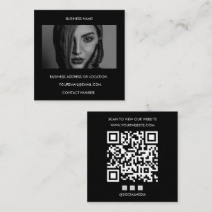 Benutzerdefinierter schwarzer QR-Code für Website  Quadratische Visitenkarte