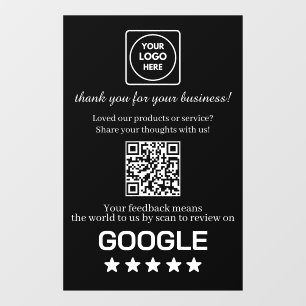 Benutzerdefinierter schwarzer QR-Code Google Bew Fensteraufkleber