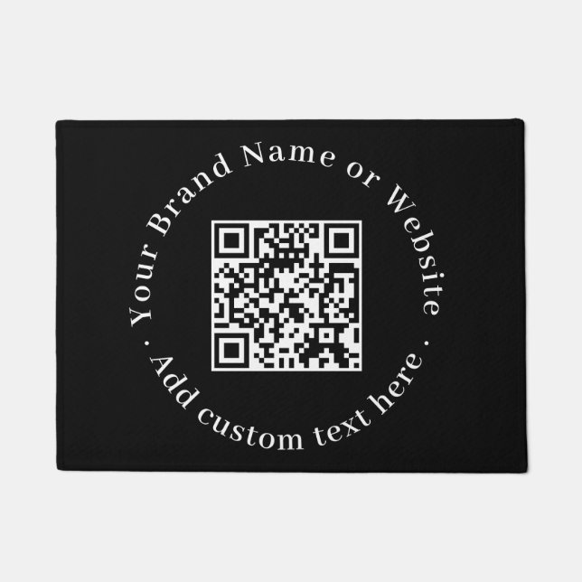 Benutzerdefinierter schwarzer QR-Code | Moderne Ge Fußmatte (Vorderseite)