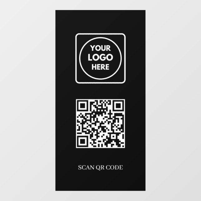 Benutzerdefinierter schwarzer QR-Code | Zutrittsko Fensteraufkleber (Blatt)
