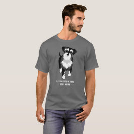Benutzerdefinierter Schwarzweiß-Schnauzer-Text T-Shirt