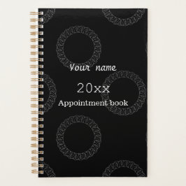 Benutzerdefinierter schwarzweißer Terminkalender Planer