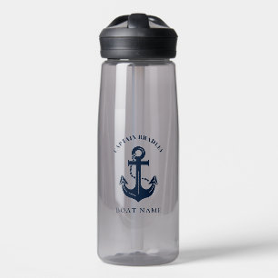 Benutzerdefinierter Segelcrew-Kapitän Bootsname Trinkflasche