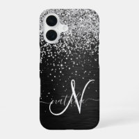 Benutzerdefinierter Silber-Glitter-Schwarz-Glanz-M
