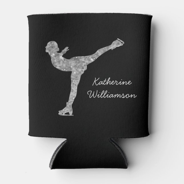 Benutzerdefinierter Skaten-Ice-Skaten-Silberschimm Dosenkühler (Vorderseite)