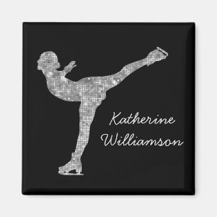 Benutzerdefinierter Skaten-Ice-Skaten-Silberschimm Magnet